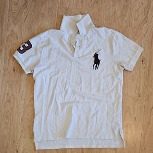 Ralph Lauren White Polo Shirt with Black Logo